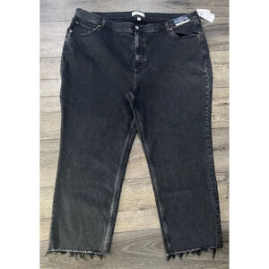 NWT Abercombie & Fitch Curve Jeans Jen Reed Ankle Straight Black 36 22 Short New